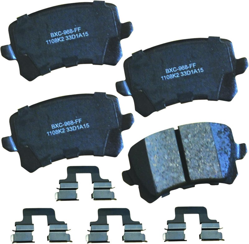 Bendix Premium SBC1108K2 Ceramic Rear Brake Pads for Select Models Volkswagen Bora, CC, Eos, Golf, Golf City, R, GTI, Jetta, Passat, Passat R32, Rabbit, Tiguan, Tiguan Limited - Image 1